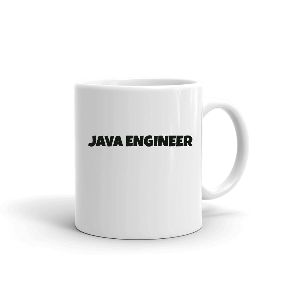 Java Engineer Fun Style mug in white, printed with "Java Engineer"