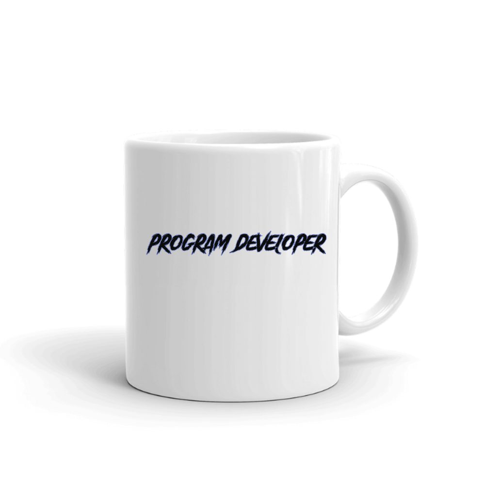 Program Developer Slasher Style mug in white, printed with "Program Developer"