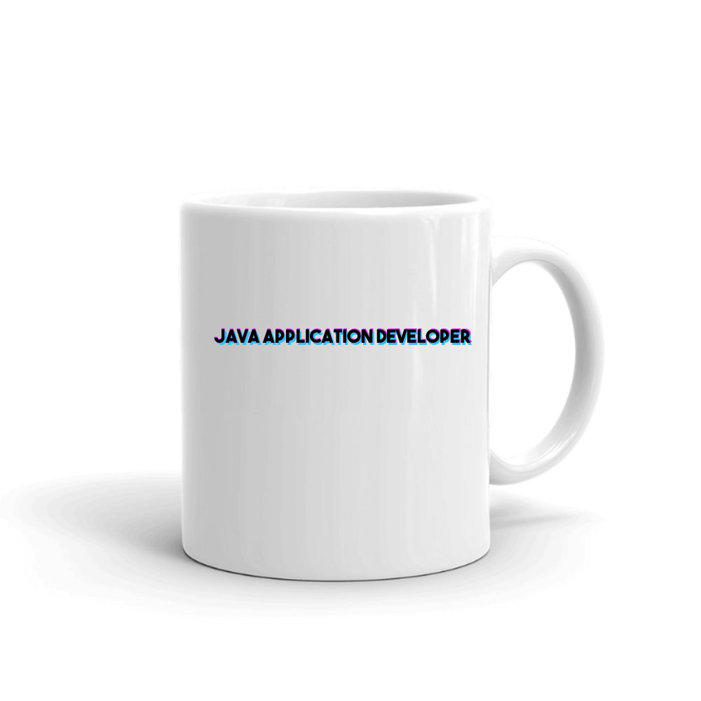 Tri Color Java Application Developer mug in white, printed with "Java Application Developer"