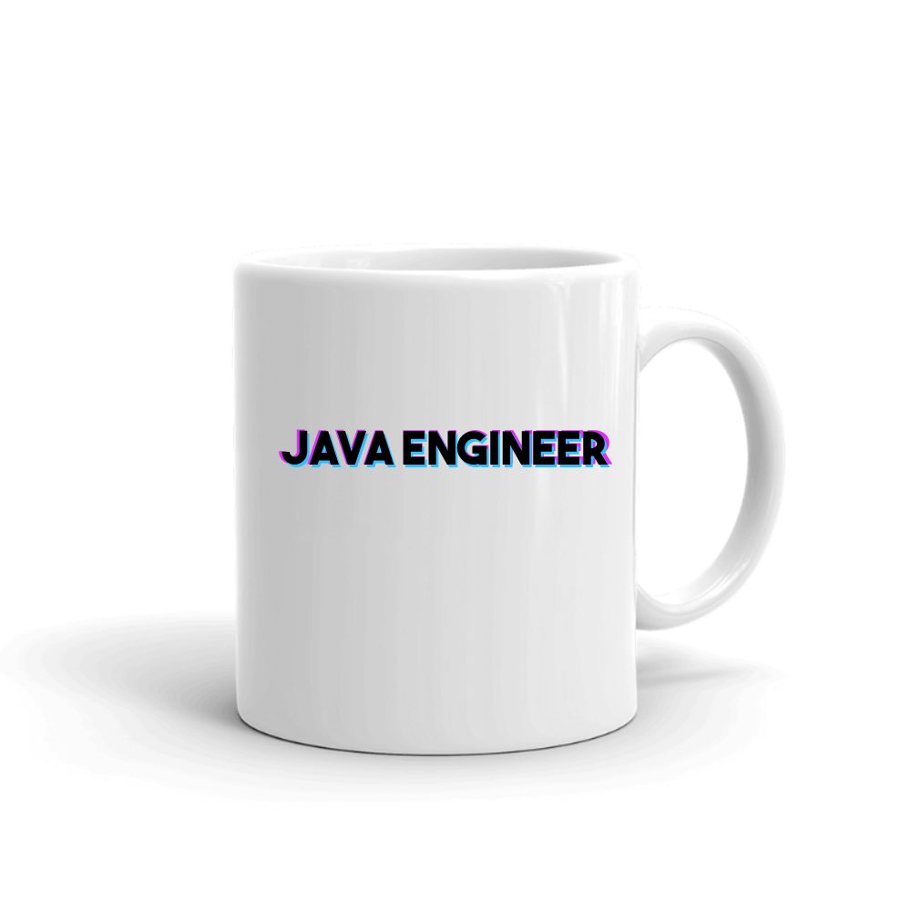 Tri Color Java Engineer mug in white, printed with "Java Engineer"