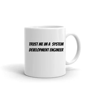 Trust me im a System Development Engineer mug preview