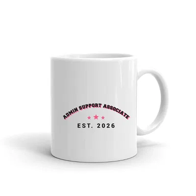 Admin Support Associate Varsity Arch mug preview