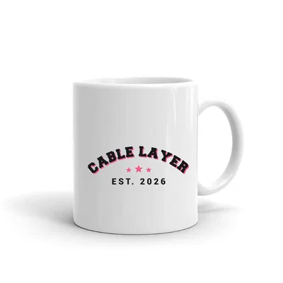 Cable Layer Varsity Arch mug preview