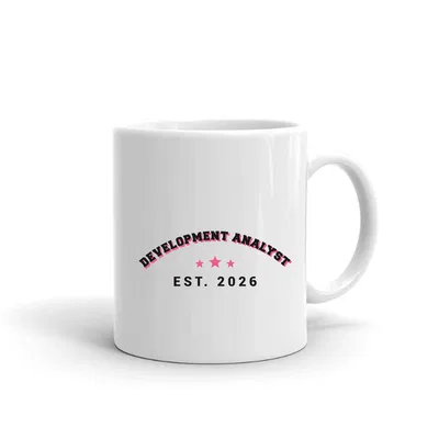 Development Analyst Varsity Arch mug preview