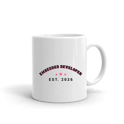 Embedded Developer Varsity Arch mug preview