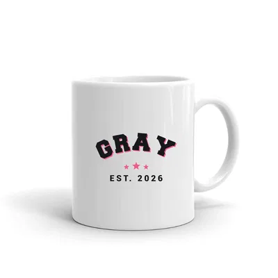 Gray Varsity Arch mug preview