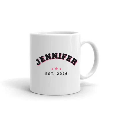 Jennifer Varsity Arch mug preview