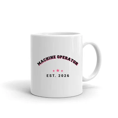 Machine Operator Varsity Arch mug preview