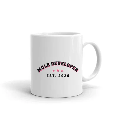 Mule Developer Varsity Arch mug preview