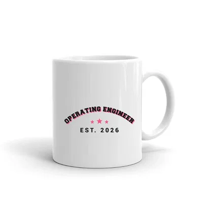 Operating Engineer Varsity Arch mug preview