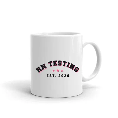 Rn Testing Varsity Arch mug preview