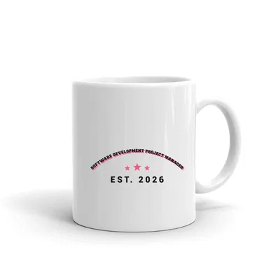 Software Development Project Manager Varsity Arch mug preview