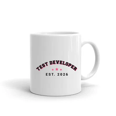 Test Developer Varsity Arch mug preview