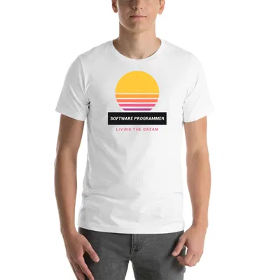 Software Programmer Retro Sunset tee preview