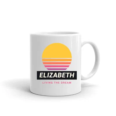 Elizabeth Retro Sunset mug preview