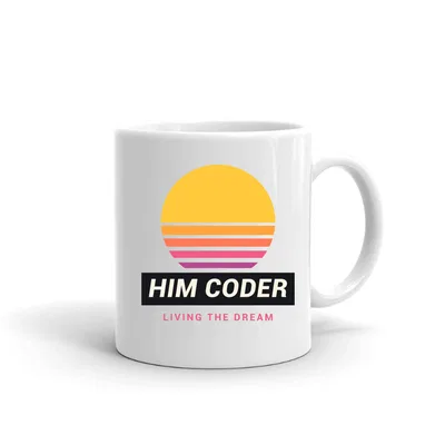 Him Coder Retro Sunset mug preview