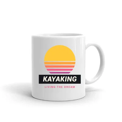 Kayaking Retro Sunset mug preview