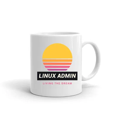 Linux Admin Retro Sunset mug preview