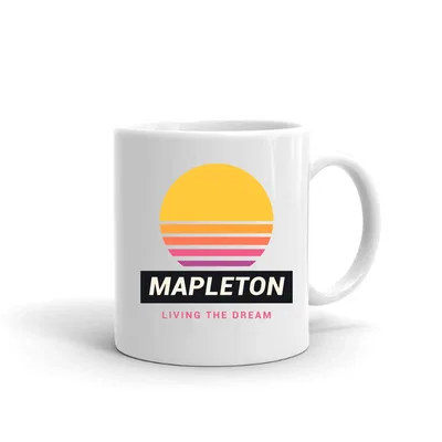 Mapleton Retro Sunset mug preview