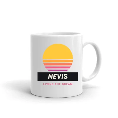 Nevis Retro Sunset mug preview