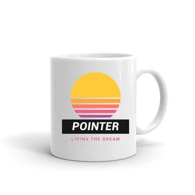 Pointer Retro Sunset mug preview