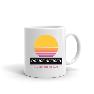Police Officer Retro Sunset mug preview