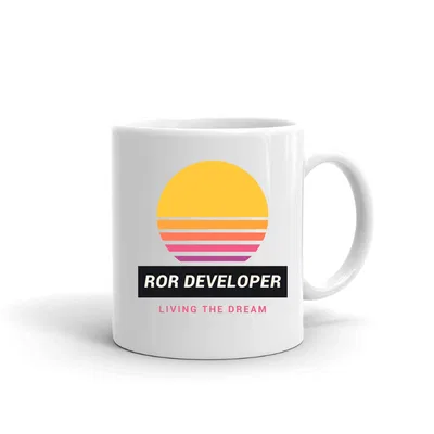 Ror Developer Retro Sunset mug preview