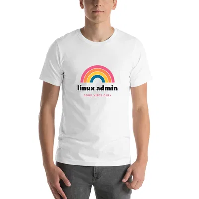 Linux Admin Groovy Rainbow tee preview