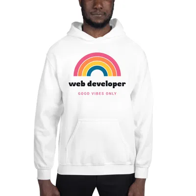 Web Developer Groovy Rainbow hoodie preview