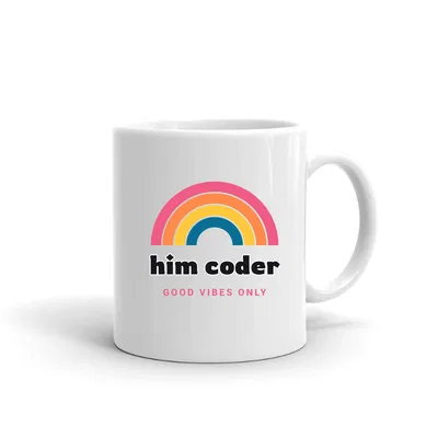 Him Coder Groovy Rainbow mug preview