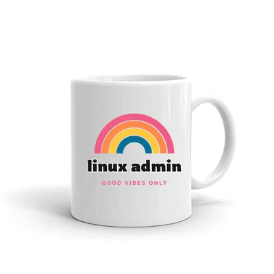 Linux Admin Groovy Rainbow mug preview