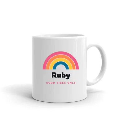 Ruby Groovy Rainbow mug preview