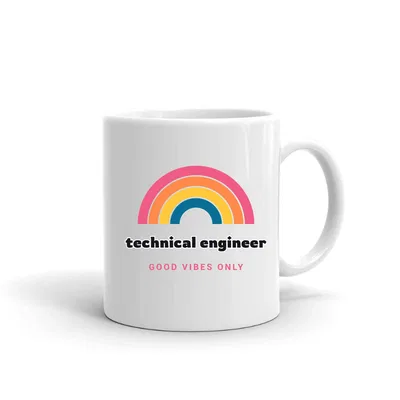 Technical Engineer Groovy Rainbow mug preview
