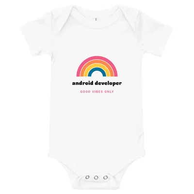 Android Developer Groovy Rainbow onesie preview