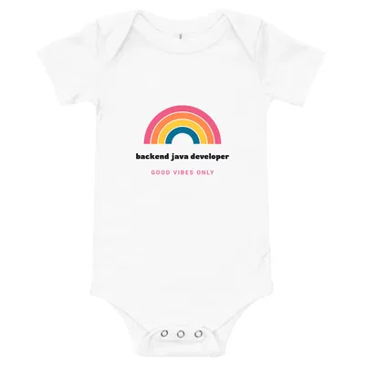 Backend Java Developer Groovy Rainbow onesie preview