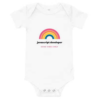 Javascript Developer Groovy Rainbow onesie preview