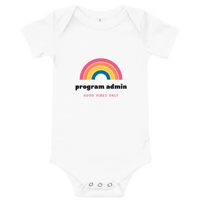 Program Admin Groovy Rainbow onesie preview