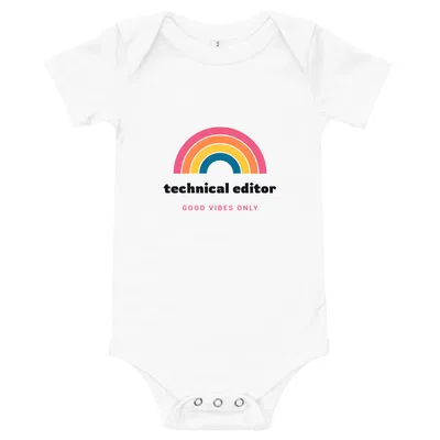 Technical Editor Groovy Rainbow onesie preview