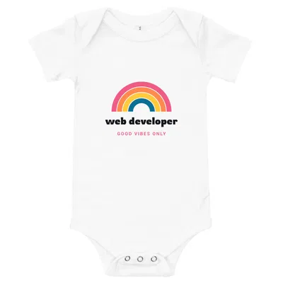 Web Developer Groovy Rainbow onesie preview