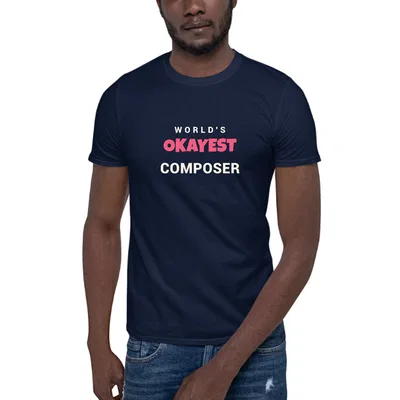 World's Okayest Composer dark tee preview