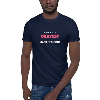 World's Okayest Manager Code dark tee preview