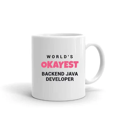 World's Okayest Backend Java Developer mug preview