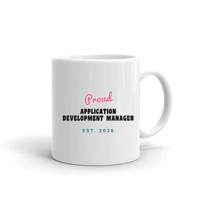 Proud Application Development Manager Script & Block mug preview