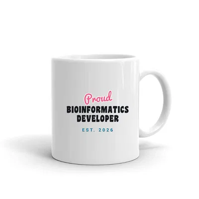 Proud Bioinformatics Developer Script & Block mug preview
