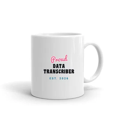 Proud Data Transcriber Script & Block mug preview