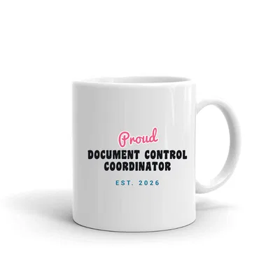 Proud Document Control Coordinator Script & Block mug preview