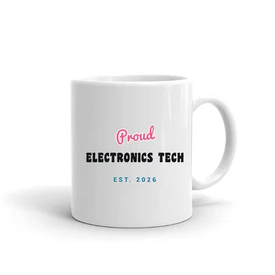 Proud Electronics Tech Script & Block mug preview