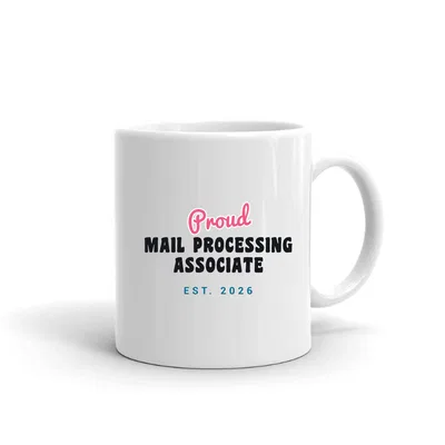 Proud Mail Processing Associate Script & Block mug preview