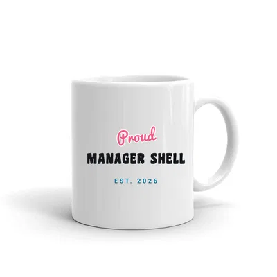 Proud Manager Shell Script & Block mug preview