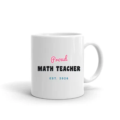 Proud Math Teacher Script & Block mug preview